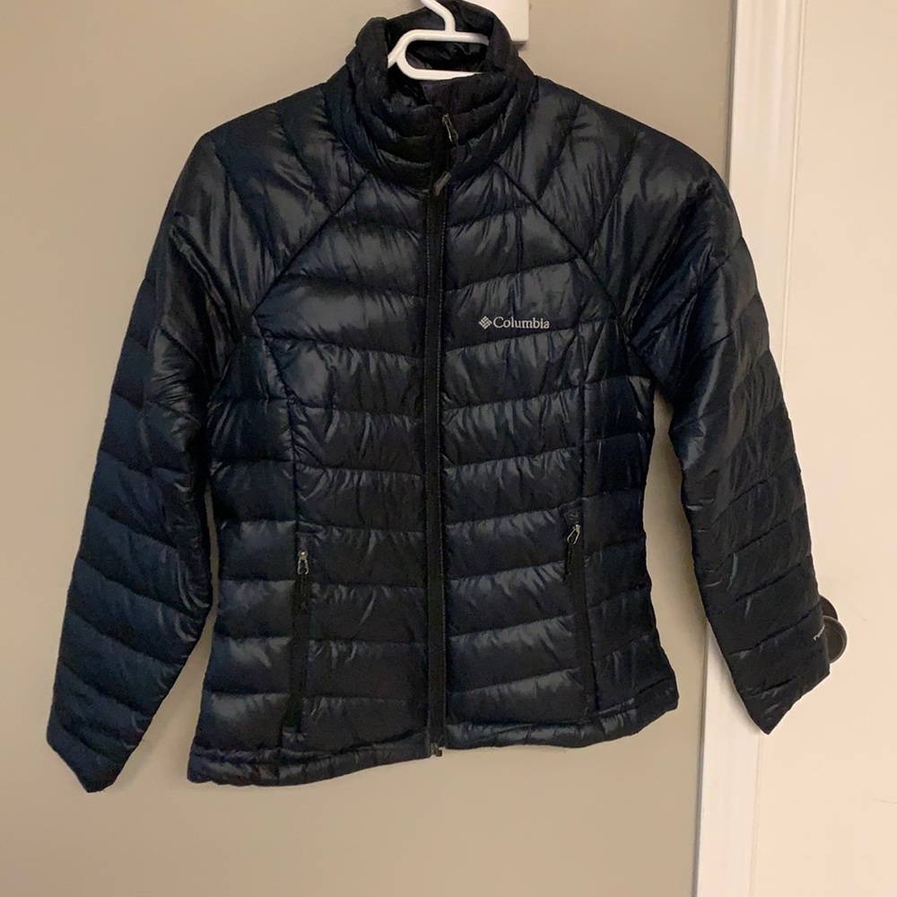 Columbia, black, hip length jacket, Omni-heat, size small